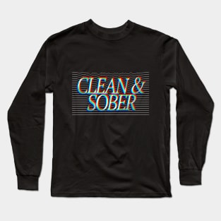 Clean & Sober - Sobriety Logo Design 2 Long Sleeve T-Shirt